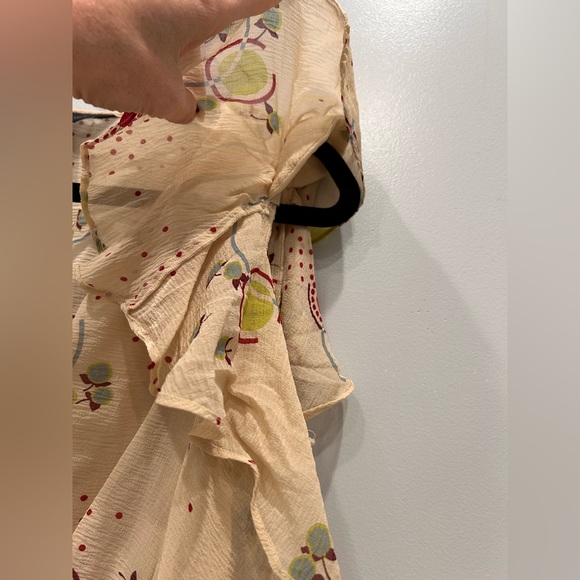 Marc Jacobs Vintage Silk sheer top in cream with red and green polka dot graphic - Picture 6 of 8